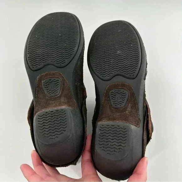 Merrell Luxe button ankle bootie 10 41 espresso brown suede stapled clog boot - Picture 5 of 13